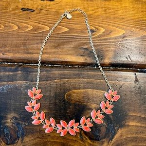 Flower coral color necklace